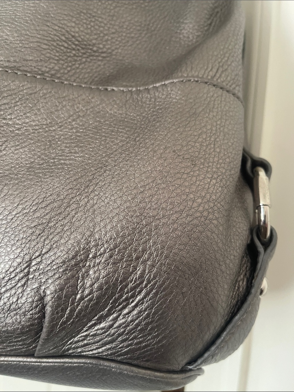 Michael Kors Pewter Metallic Pebble Leather Hobo Bag - Picture 8 of 13
